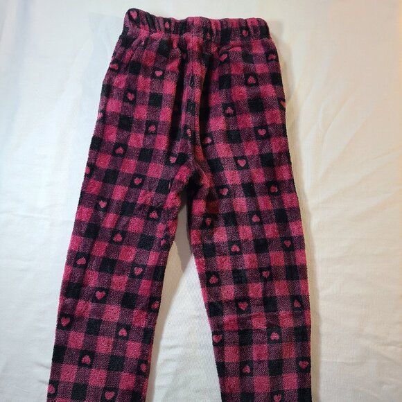 Emma & Elsa Red Plaid Fleece Pajama Pants 10-12 | Cozy Kids Hearts Sleepwear - Picture 2 of 6
